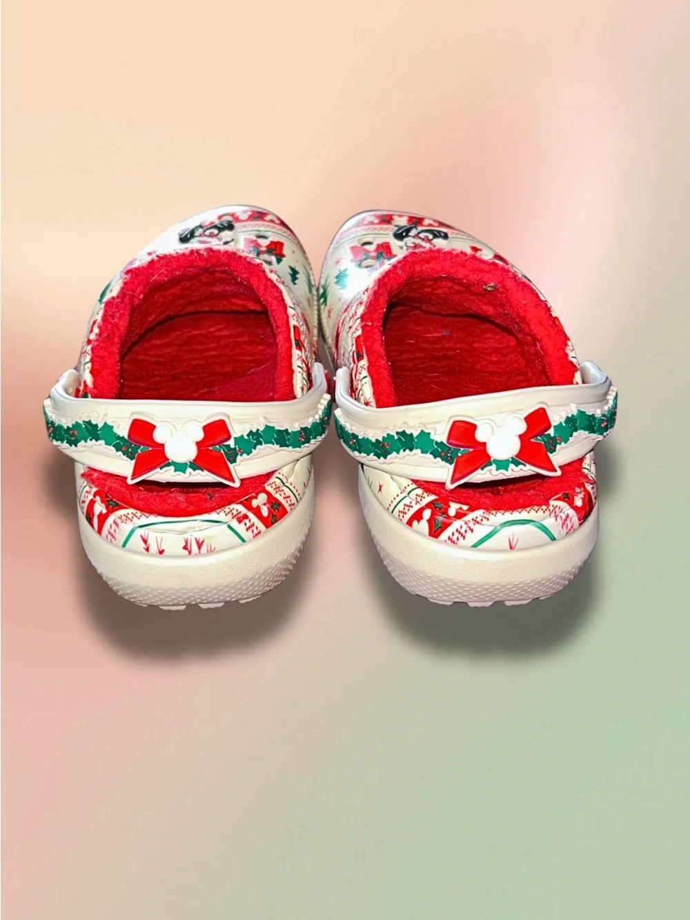 Crocs Disney Mickey Mouse Christmas Fleece Lined Clogs Kids C9